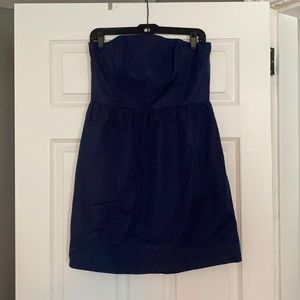 Adorable and Timeless Navy Blue Strapless Dress